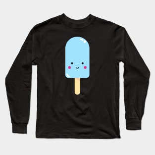 Blue Kawaii Ice Pop Long Sleeve T-Shirt